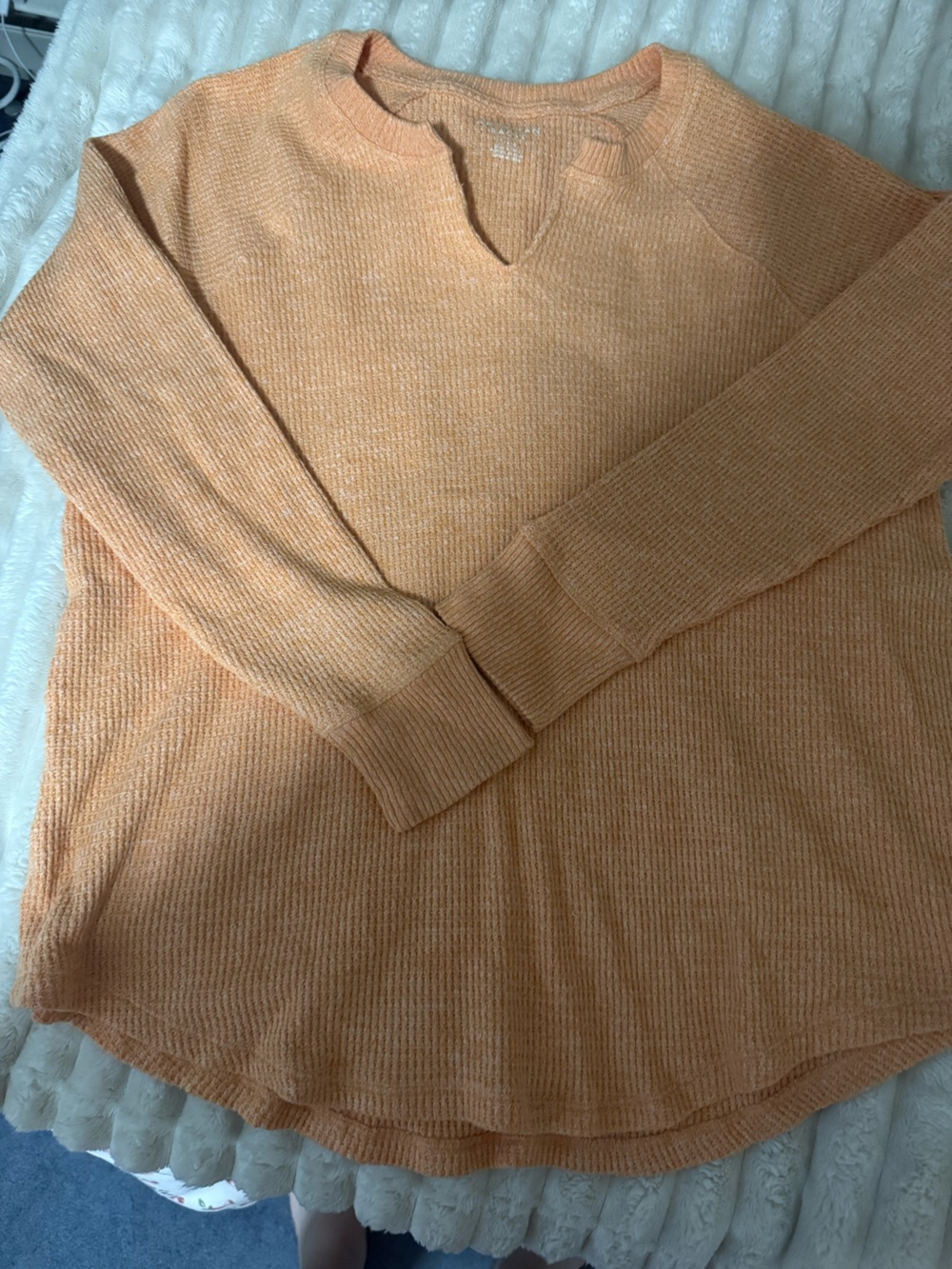 American Eagle Outfitters Long Sleeve Thermal Top - Peach